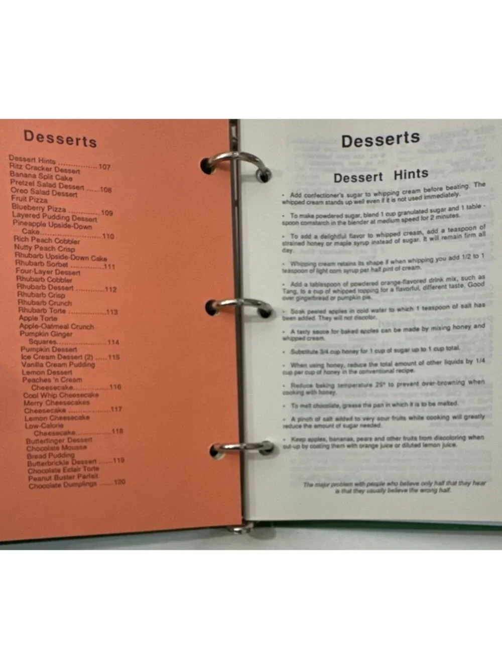 Immanuel Lutheran Church Cookbook 1987 Vtg Recipe Collection Ring Bound Canning - Picture 5 of 16